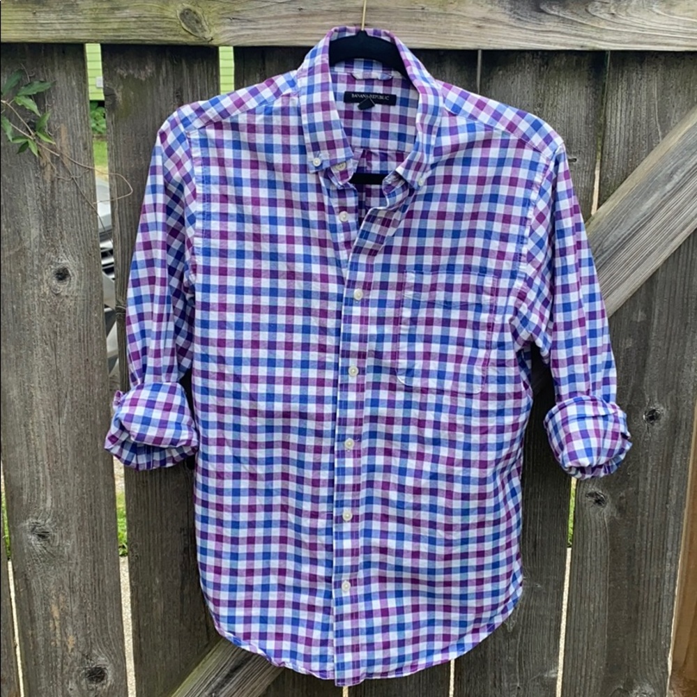 Banana Republic Oxford Gingham Dress Shirt